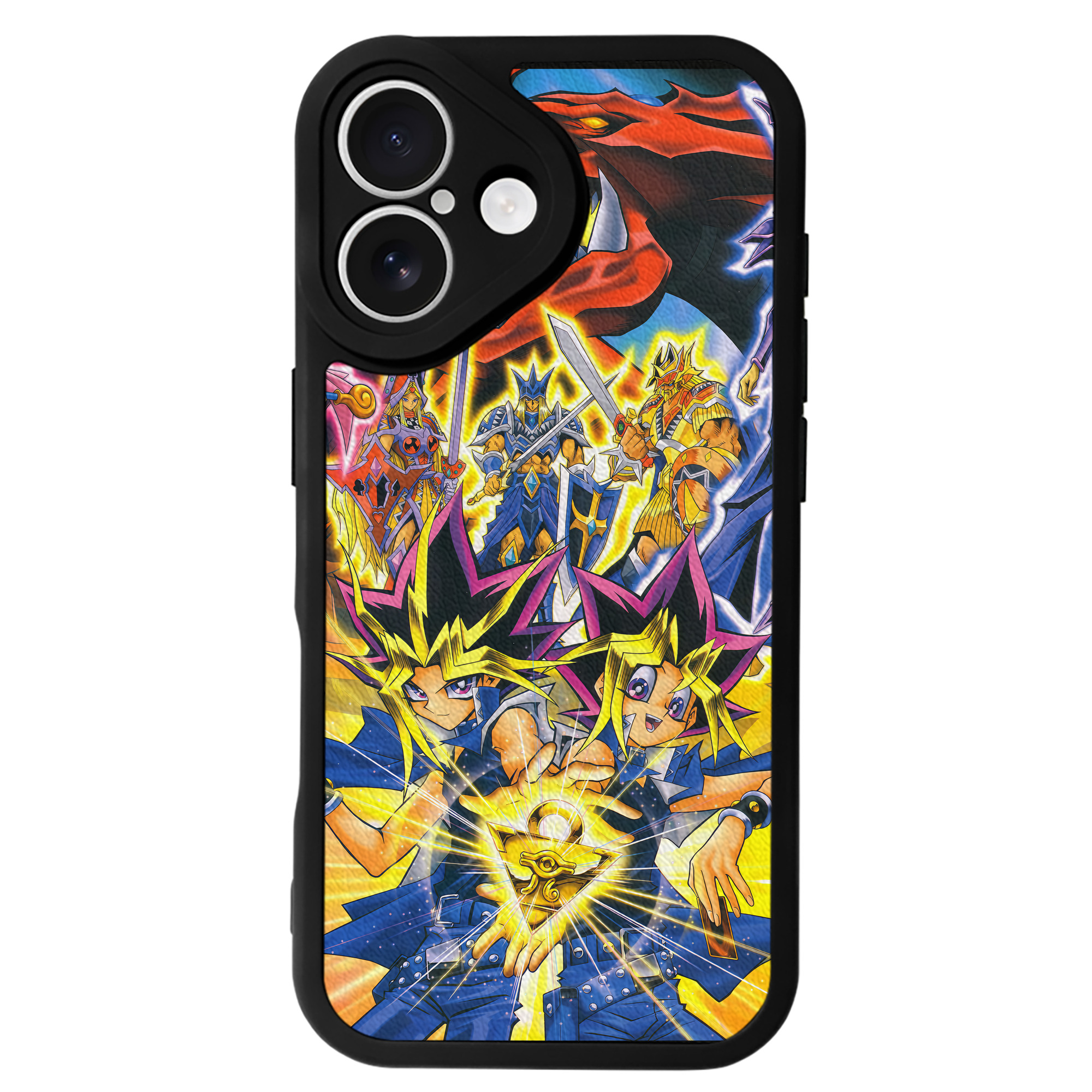 （画像用） 遊☆戯☆王 Yu-Gi-Oh! 【iPhone 16シリーズ対応】シリコンスマホケース（レザー調） 材質：シリコン